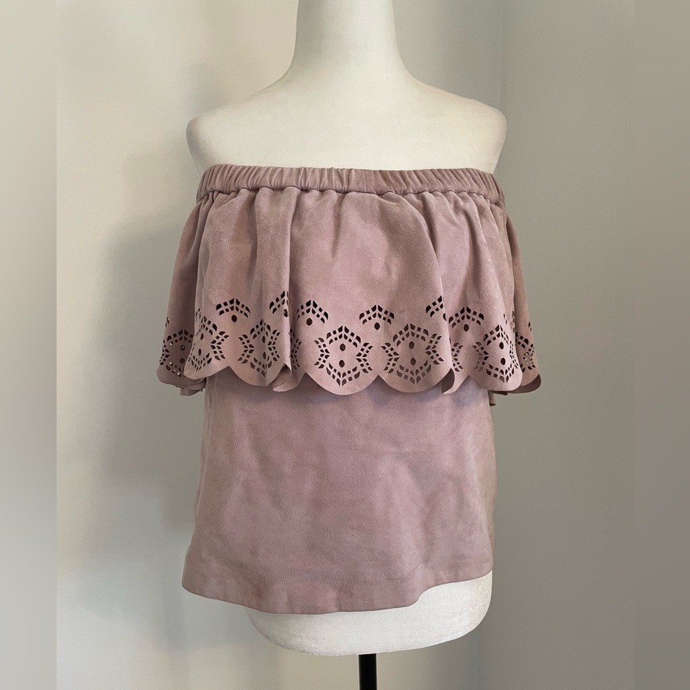Lamarque NWT suede off the shoulder shirt